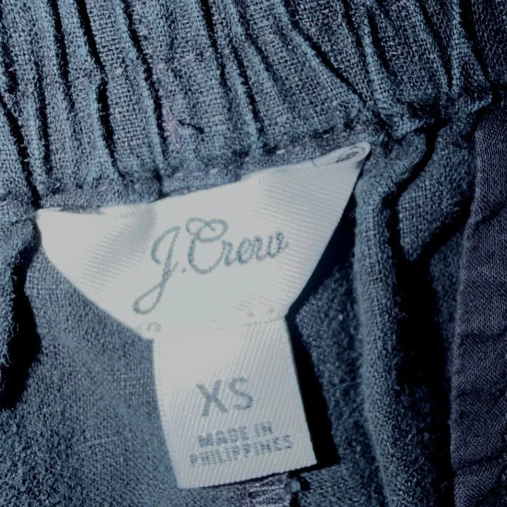 J. Crew Re-Imagined Minimalist Linen Lyocell Shorts XS Blue Drawstring Coastal